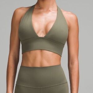 Lululemon Athletica Army Green Align Halter Sports Bra